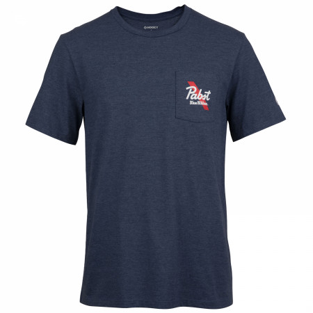 Pabst Blue Ribbon Logo Navy Colorway Front and Back Print T-Shirt
